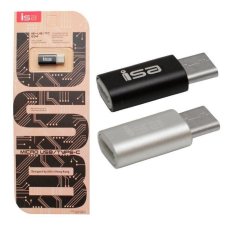 Переходник Micro USB на Type-C алюминий серебро ISA (гарантия 2 недели)